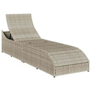 vidaXL összecsukható napozóágy párnával és tárolóval polyrattan