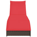 vidaXL összecsukható napozóágy párnával és tárolóval barna polyrattan