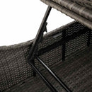 vidaXL összecsukható napozóágy párnával és tárolóval szürke polyrattan