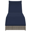 vidaXL összecsukható napozóágy párnával és tárolóval szürke polyrattan