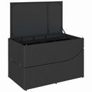 vidaXL fekete polyrattan összecsukható napozóágy párnával és tárolóval