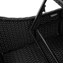 vidaXL fekete polyrattan összecsukható napozóágy párnával és tárolóval