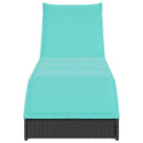 vidaXL fekete polyrattan összecsukható napozóágy párnával és tárolóval