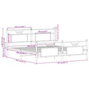 vidaXL füstös tölgy színű fém ágykeret matrac nélkül 160 x 200 cm