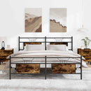 vidaXL füstös tölgy színű fém ágykeret matrac nélkül 183 x 213 cm