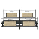 vidaXL sonoma tölgyszínű fém ágykeret matrac nélkül 160 x 200 cm