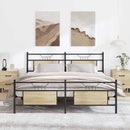 vidaXL sonoma tölgy színű fém ágykeret matrac nélkül 180 x 200 cm