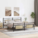 vidaXL sonoma tölgy színű fém ágykeret matrac nélkül 183 x 213 cm