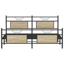 vidaXL sonoma tölgy színű fém ágykeret matrac nélkül 183 x 213 cm