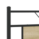vidaXL sonoma tölgy színű fém ágykeret matrac nélkül 183 x 213 cm