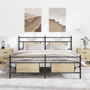 vidaXL sonoma tölgy színű fém ágykeret matrac nélkül 183 x 213 cm