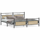 vidaXL sonoma tölgy színű fém ágykeret matrac nélkül 200 x 200 cm