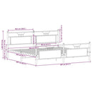 vidaXL sonoma tölgy színű fém ágykeret matrac nélkül 200 x 200 cm