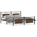 vidaXL barna tölgy színű fém ágykeret matrac nélkül 160 x 200 cm