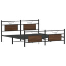 vidaXL barna tölgy színű fém ágykeret matrac nélkül 160 x 200 cm