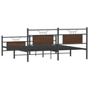 vidaXL barna tölgy színű fém ágykeret matrac nélkül 160 x 200 cm