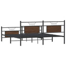vidaXL barna tölgy színű fém ágykeret matrac nélkül 180 x 200 cm