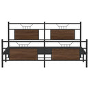vidaXL barna tölgy színű fém ágykeret matrac nélkül 183 x 213 cm