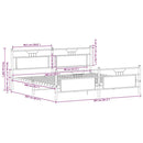 vidaXL barna tölgy színű fém ágykeret matrac nélkül 200 x 200 cm