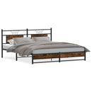 vidaXL füstös tölgy színű fém ágykeret matrac nélkül 180 x 200 cm