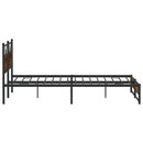 vidaXL füstös tölgy színű fém ágykeret matrac nélkül 180 x 200 cm