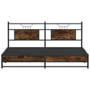 vidaXL füstös tölgy színű fém ágykeret matrac nélkül 183 x 213 cm