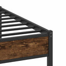 vidaXL füstös tölgy színű fém ágykeret matrac nélkül 200 x 200 cm
