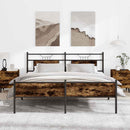 vidaXL füstös tölgy színű fém ágykeret matrac nélkül 160 x 200 cm