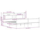 vidaXL füstös tölgy színű fém ágykeret matrac nélkül 160 x 200 cm