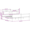 vidaXL füstös tölgy színű fém ágykeret matrac nélkül 180 x 200 cm