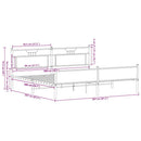 vidaXL füstös tölgy színű fém ágykeret matrac nélkül 200 x 200 cm