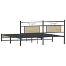 vidaXL sonoma tölgy színű fém ágykeret matrac nélkül 180 x 200 cm