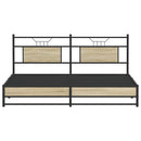 vidaXL sonoma tölgy színű fém ágykeret matrac nélkül 183 x 213 cm