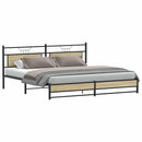 vidaXL sonoma tölgy színű fém ágykeret matrac nélkül 200 x 200 cm