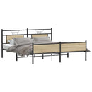 vidaXL sonoma tölgyszínű fém ágykeret matrac nélkül 160 x 200 cm