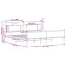 vidaXL sonoma tölgyszínű fém ágykeret matrac nélkül 160 x 200 cm