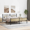 vidaXL sonoma tölgy színű fém ágykeret matrac nélkül 180 x 200 cm