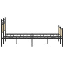 vidaXL sonoma tölgy színű fém ágykeret matrac nélkül 180 x 200 cm