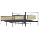 vidaXL sonoma tölgy színű fém ágykeret matrac nélkül 180 x 200 cm