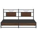 vidaXL barna tölgy színű fém ágykeret matrac nélkül 183 x 213 cm