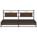 vidaXL barna tölgy színű fém ágykeret matrac nélkül 200 x 200 cm