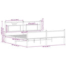 vidaXL barna tölgy színű fém ágykeret matrac nélkül 160 x 200 cm