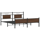 vidaXL barna tölgy színű fém ágykeret matrac nélkül 180 x 200 cm