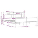 vidaXL barna tölgy színű fém ágykeret matrac nélkül 180 x 200 cm