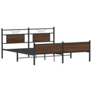 vidaXL barna tölgy színű fém ágykeret matrac nélkül 183 x 213 cm