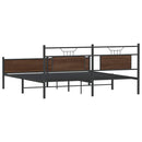 vidaXL barna tölgy színű fém ágykeret matrac nélkül 183 x 213 cm
