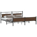 vidaXL barna tölgy színű fém ágykeret matrac nélkül 200 x 200 cm