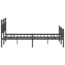 vidaXL barna tölgy színű fém ágykeret matrac nélkül 200 x 200 cm