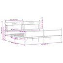 vidaXL barna tölgy színű fém ágykeret matrac nélkül 200 x 200 cm