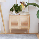 vidaXL 2 db tömör fenyőfa lamellás szekrényajtó 39,5x29,5 cm